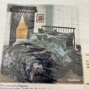 JCP JC Penney Home Collection 1997 Vintage Black/Multi Blouson‎ Valance Quantum